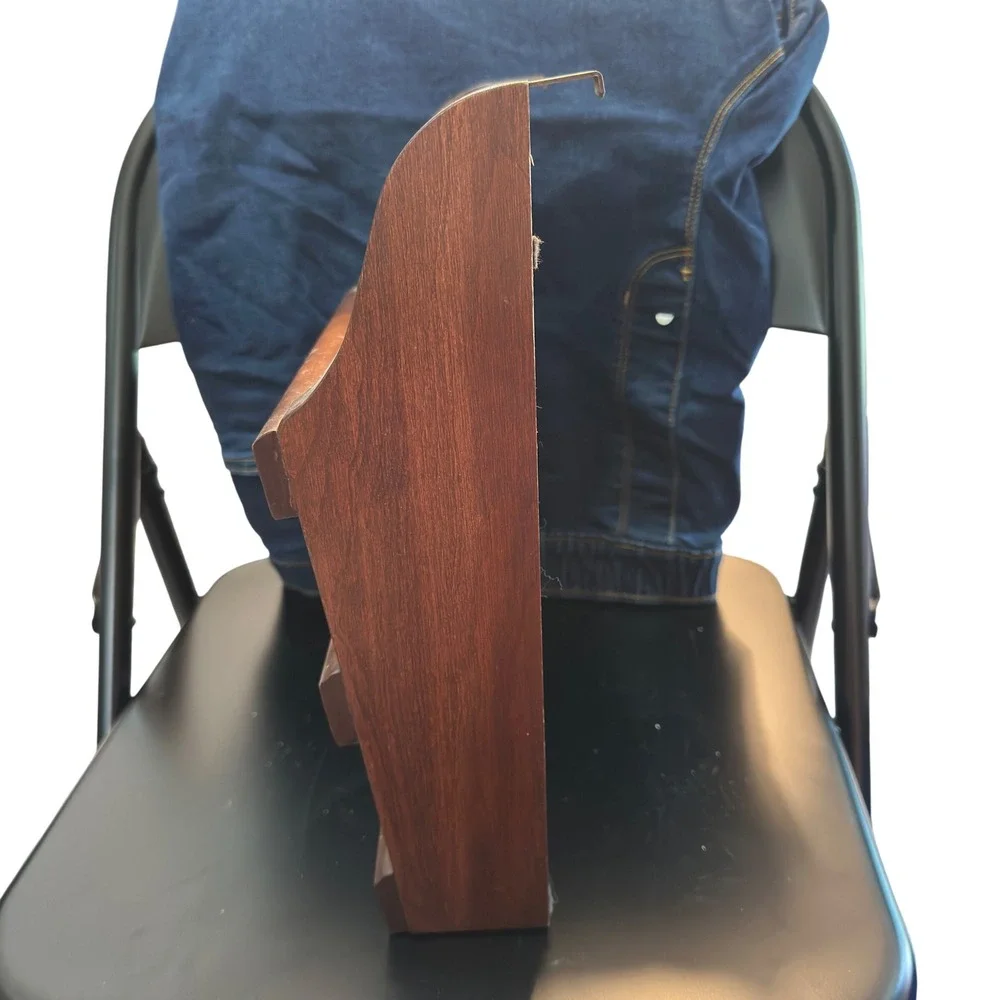 Vintage Wood Wall Mount Mail Sorter Magazine Rack Brown Mid Century 12in
